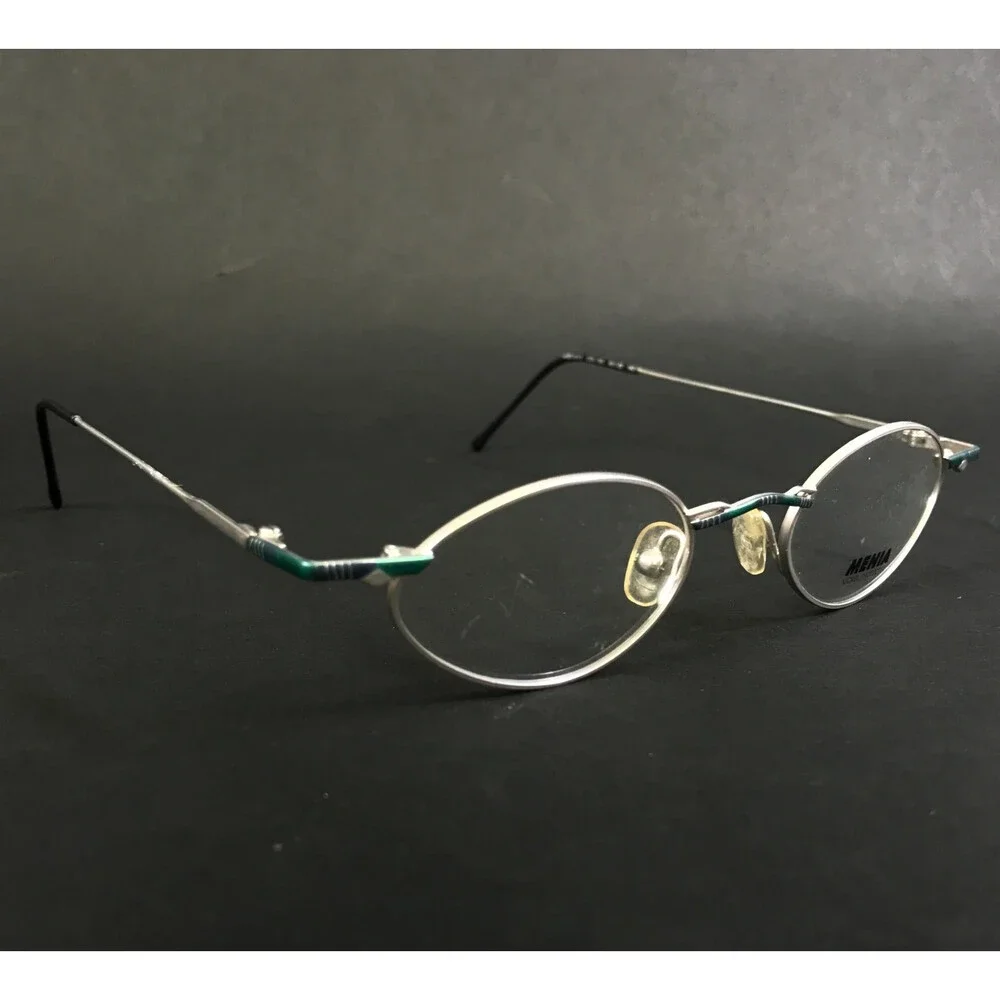 Menia Eyeglasses Frames MOD.4117 COL.745 Silver Green Oval Wire Rim 45-20-140
